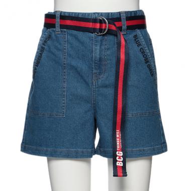 ロゴベルトつきポケットショートパンツ