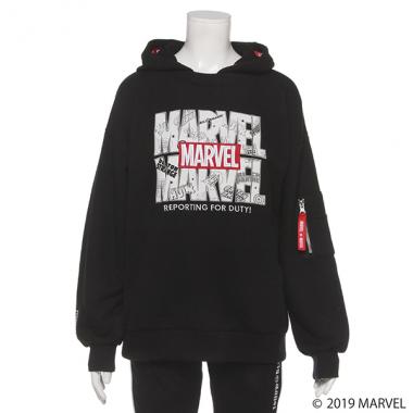 【MARVEL】 裏毛 ポケットつきパーカー