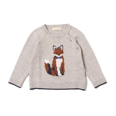 オーガニックコットン キツネセーター
