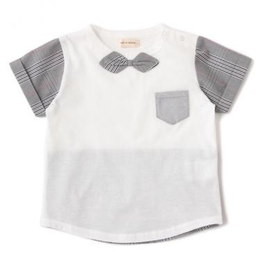 グレンチェック蝶タイつき切り替えTEE