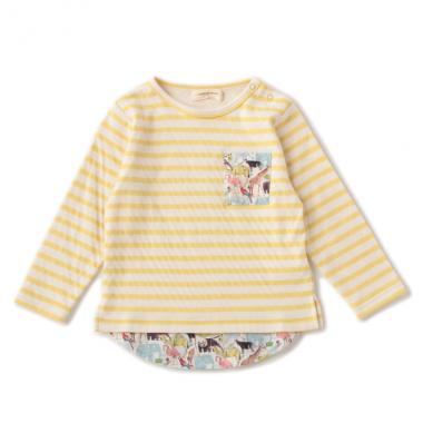 オーガニックコットン 接結ボーダーレイヤードTEE