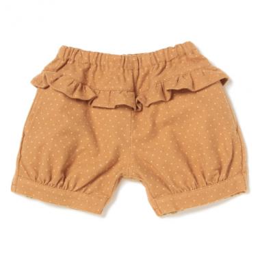 フリルつきドット起毛ショートパンツ