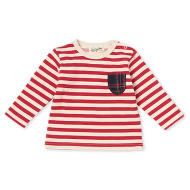 チェックポケットボーダー裏毛Tシャツ
