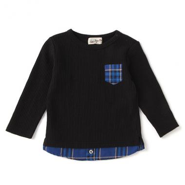 シャツレイヤードワッフルTEE