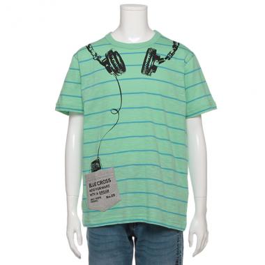 ヘッドフォントロンプルイユ ジャカードボーダーTシャツ
