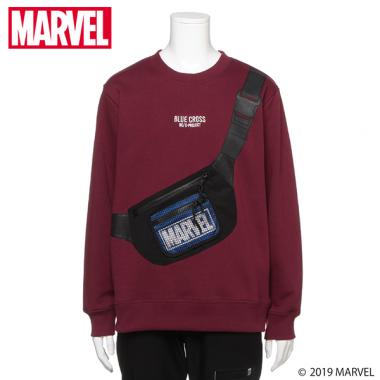 【MARVEL】 裏毛 ボディバックトロンプルイユトレーナー