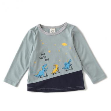 恐竜スケボープリントTシャツ