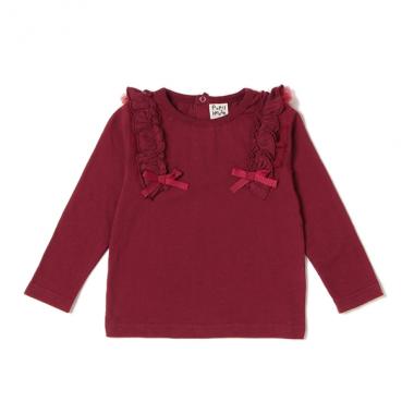 肩フリルTシャツ