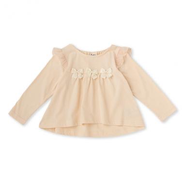 肩フリルリボンTシャツ