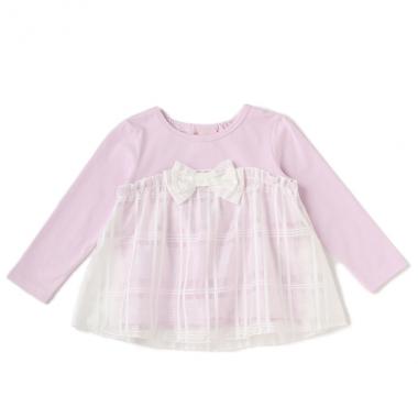胸リボン切り替えTシャツ