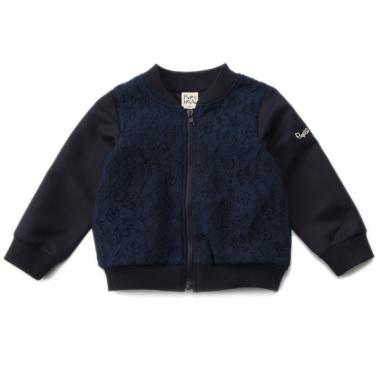 ツイル×レース切替えブルゾン