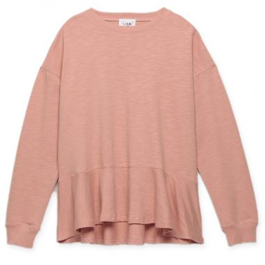 すそペプラムロング丈裏毛チュニック