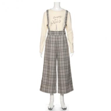【トドラーサイズ向け】サスペンダーつきハイウエストワイドパンツ
