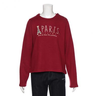 【トドラーサイズ向け】PARISエッフェル塔アップリケつきTシャツ