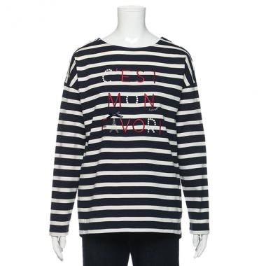 マリンボーダーコットンTシャツ