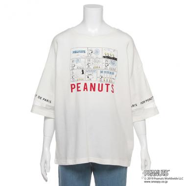 PEANUTSコラボ コミック柄Tシャツ