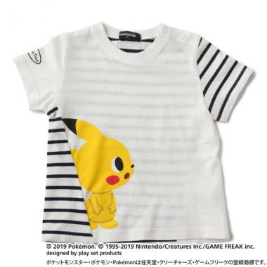 ポケモン 横向きピカチュウデザインTシャツ