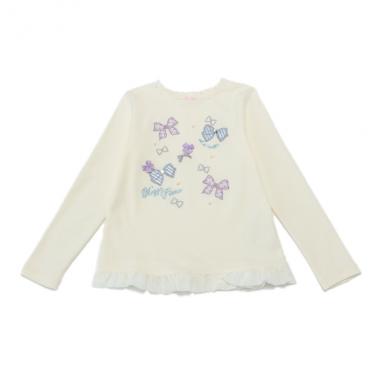 リボン裾フリルTシャツ
