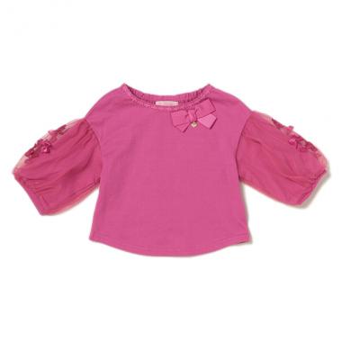 ボリューム袖リボンTシャツ
