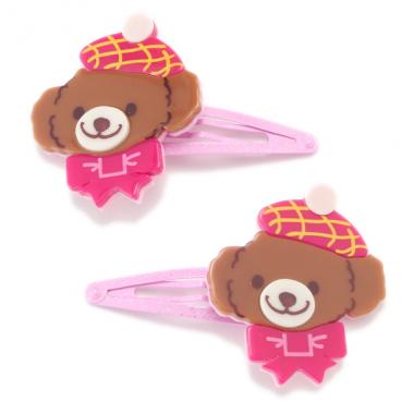 くまちゃんヘアクリップ2個セット