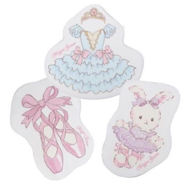バレエデザインハンドタオル3枚セット