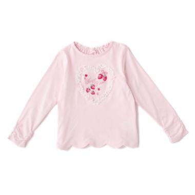 ストロベリー刺しゅうスカラップTシャツ