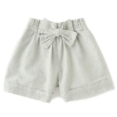 リボンダンガリーショートパンツ