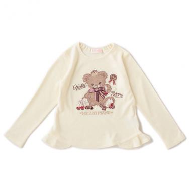 クマ×チョコアップリケTシャツ