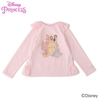【DISNEY】 PRINCESSデザイン 裏毛肩フリルトレーナー