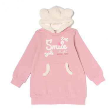 クマ耳ボアフード裏毛ワンピース