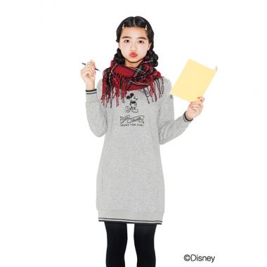 DISNEY/ライン入り裏毛パーカーワンピース