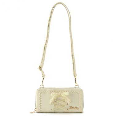 ショルダーストラップつきレースアップ長財布