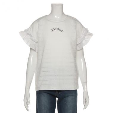 異素材フリルTシャツ
