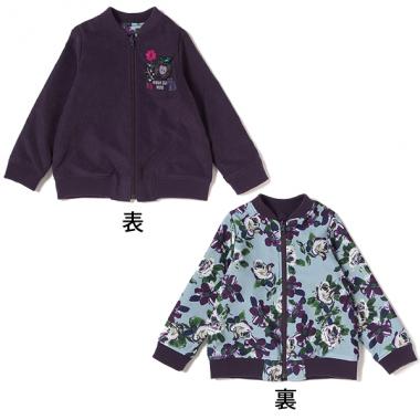 無地×花総柄リバーシブルブルゾン