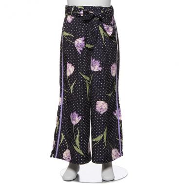 花柄スリットワイドパンツ