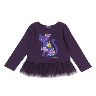 裾チュールぺプラムTシャツ