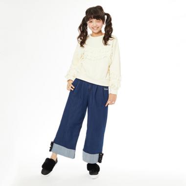 ストレッチデニムワイドパンツ