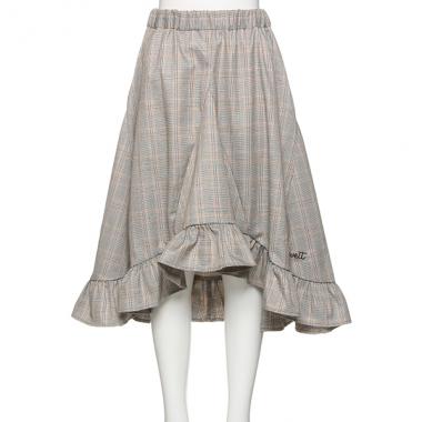 グレンチェックイレギュラーヘムスカート