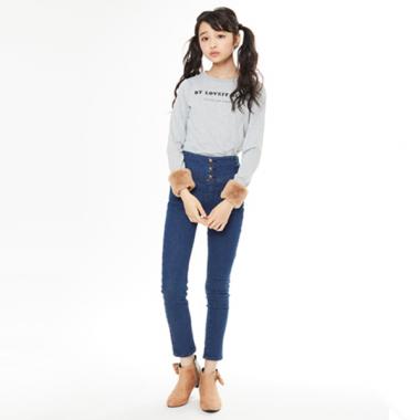 ストレッチデニムハイウエストパンツ