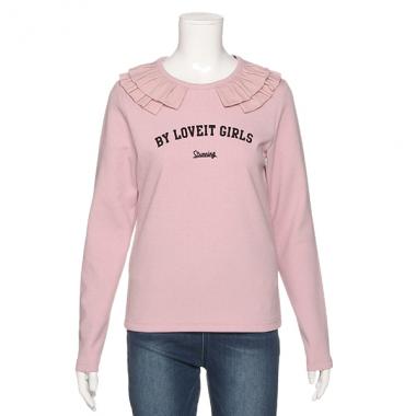 衿ラウンドフリルTシャツ