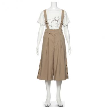 サスペンダーつきワイドパンツ