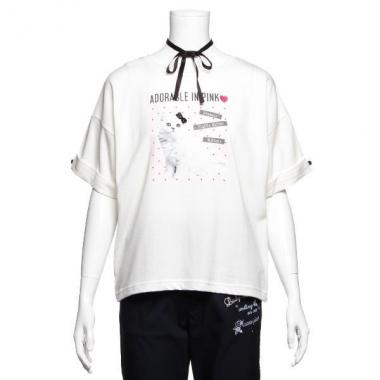 リボンチョーカーつきネコTシャツ