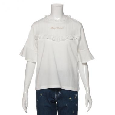 フリルつきヨークレースTシャツ
