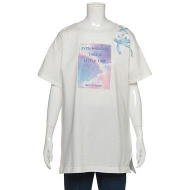 レインボープリントロング丈Tシャツ