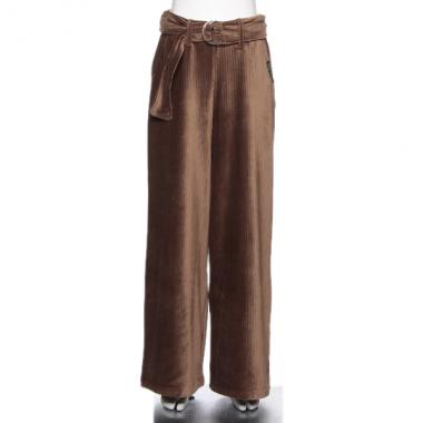 ベルトつきコーデュロイワイドパンツ