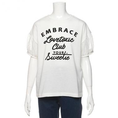 ドットチュールスリーブTシャツ