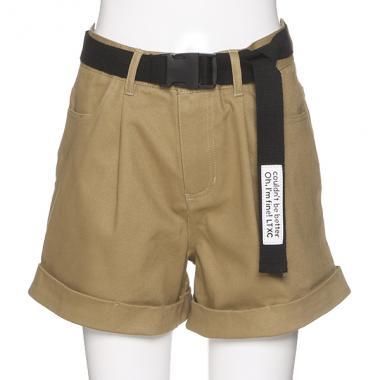 ロゴベルトつきツイルショートパンツ