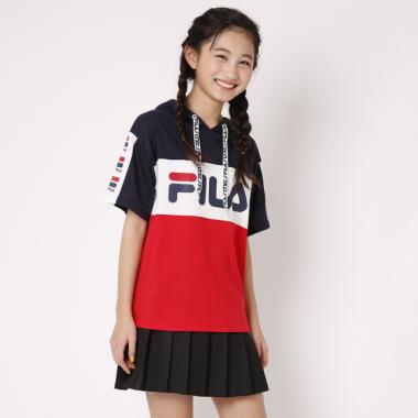 FILAコラボ ブロッキングTシャツパーカー