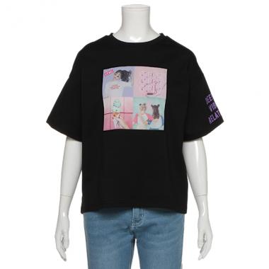 カラーブロック転写Tシャツ