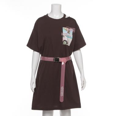 クリアベルトつきミニフォトTシャツワンピース